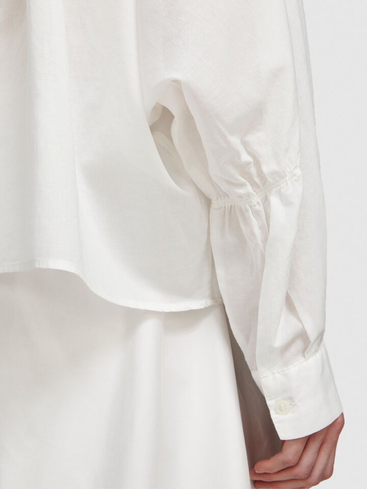 Oversized blouse - women's blouses - White | Sisley image number 5